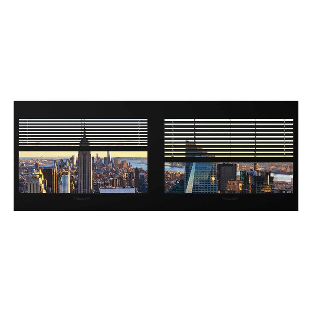 Obrazy do salonu Żaluzje widokowe na okna - Manhattan Evening Mood