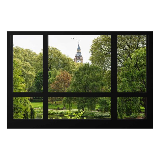 Obrazy na szkle poziomy Widok z okna na park St. James na Big Bena