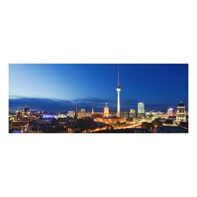 Obrazy na szkle panorama Wieża telewizyjna nocą
