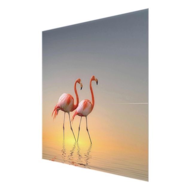 Obrazy do salonu Miłość flaminga
