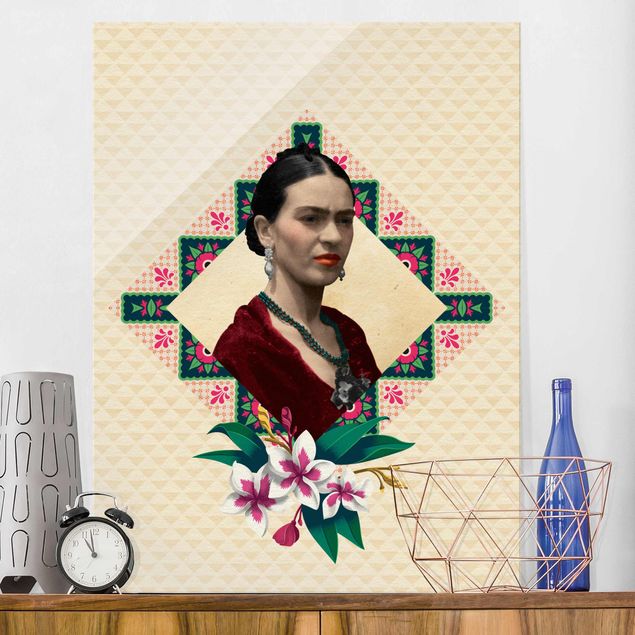 Dekoracja do kuchni Frida Kahlo - Kwiaty i geometria