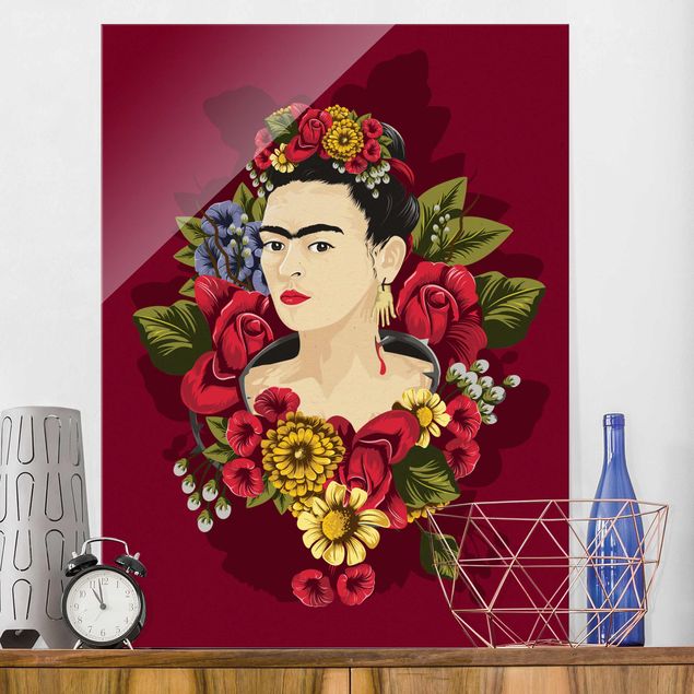 Obrazy na szkle róże Frida Kahlo - Róże