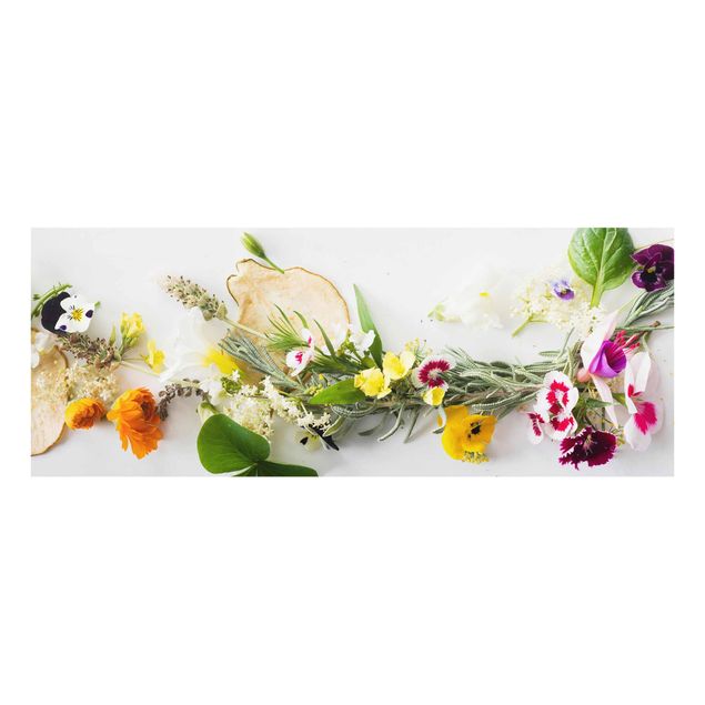Obrazy z motywem kwiatowym Świeże zioła z jadalnymi kwiatami