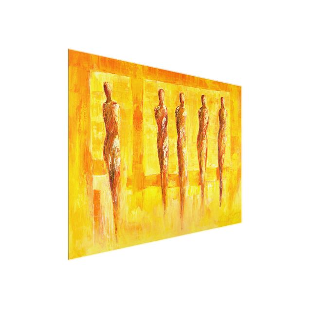 Nowoczesne obrazy do salonu Petra Schüßler - Pięć postaci w żółci