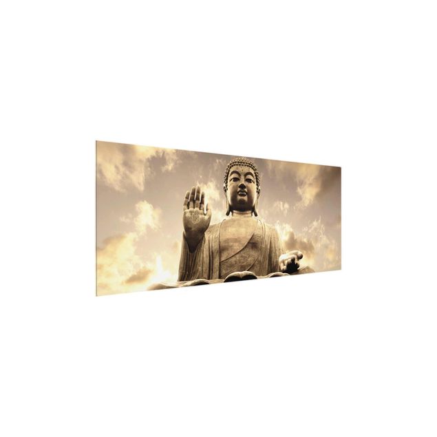 Nowoczesne obrazy do salonu Wielki Budda Sepia