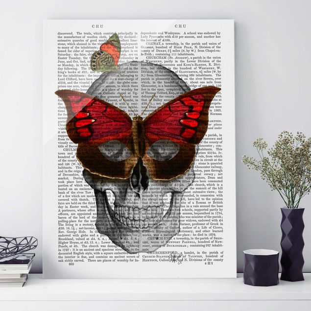 Obrazy na szkle portret Ciekawe czytanie - Maska motyla