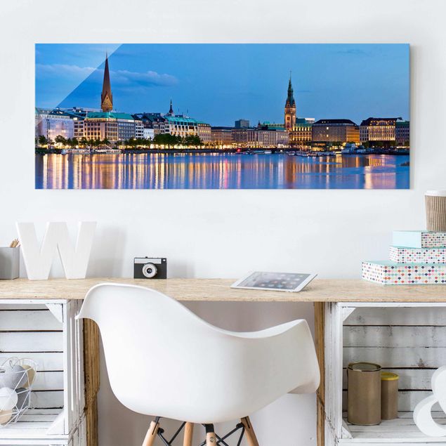 Obrazy na szkle architektura i horyzont panorama Hamburga