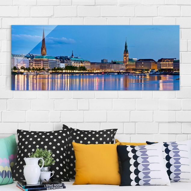 Obrazy na szkle Hamburg panorama Hamburga