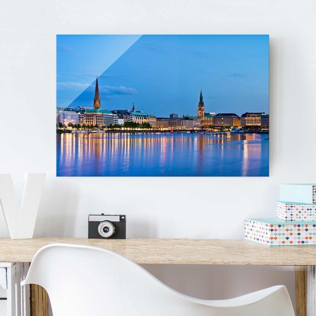 Obraz na szkle - panorama Hamburga