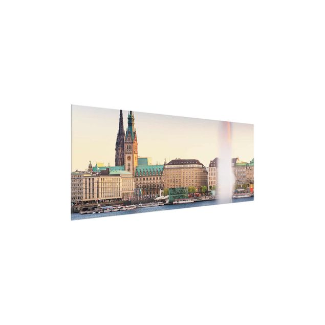 Obrazy na szkle panorama Hamburg Alster