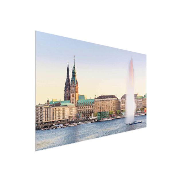 Obrazy na szkle poziomy Hamburg Alster