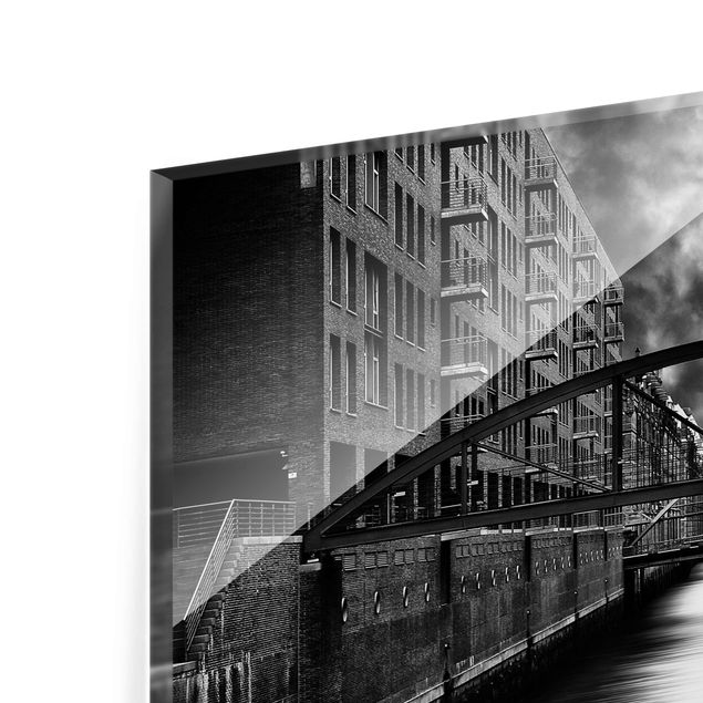 Obrazy na szkle czarno białe Druga strona Hamburga