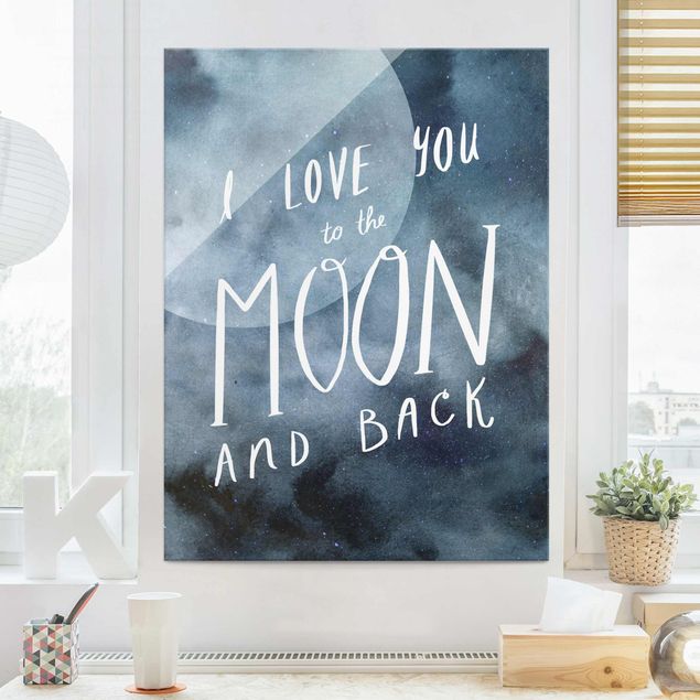 Obrazy na szkle portret Miłość niebieska - Księżyc
