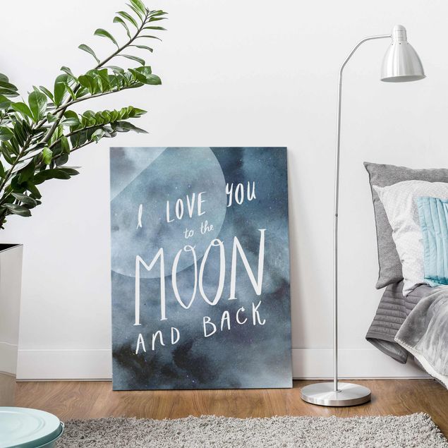Obrazy na szkle powiedzenia Miłość niebieska - Księżyc