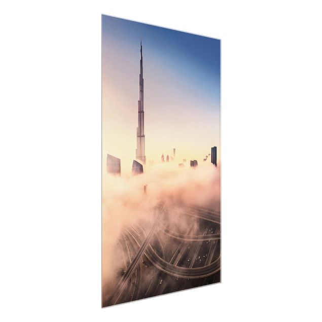 Obrazy na szkle portret Niebiańska panorama Dubaju
