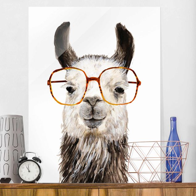 Obraz na szkle - Hippy Llama w okularach IV