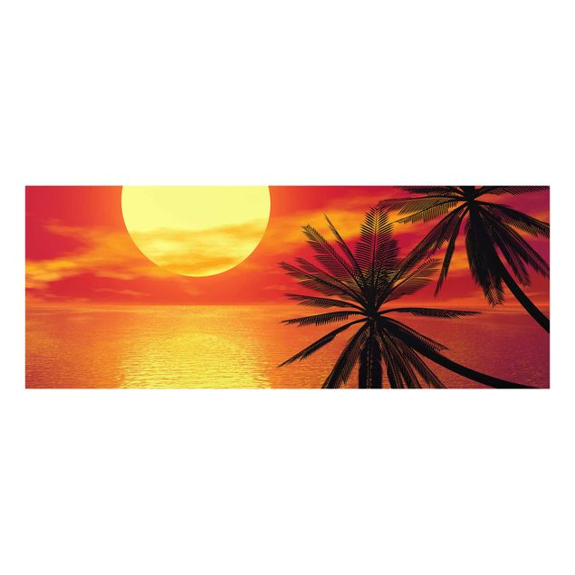 Obrazy na szkle plaża Zachód słońca na Karaibach