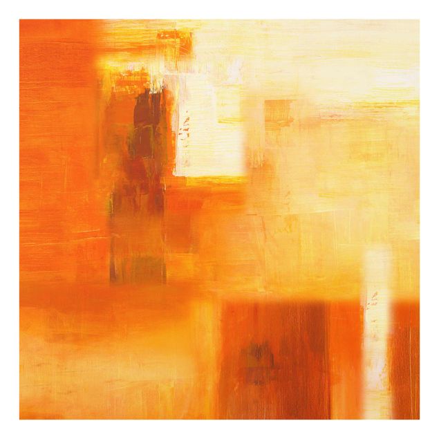 Abstrakcja obraz Petra Schüßler - Kompozycja w kolorach pomarańczowym i brązowym 02