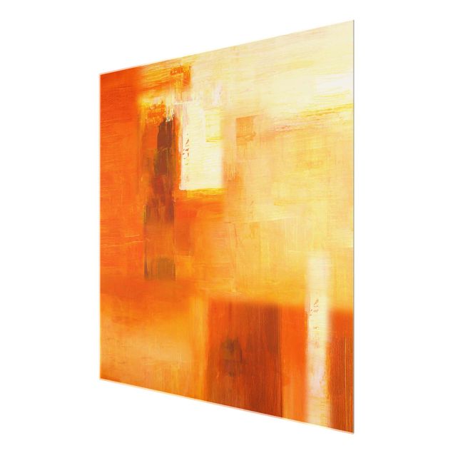 Obrazy nowoczesny Petra Schüßler - Kompozycja w kolorach pomarańczowym i brązowym 02