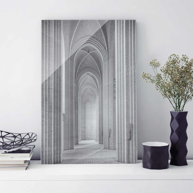 Obrazy na szkle architektura i horyzont Cloister w Grundtvigs Kirke