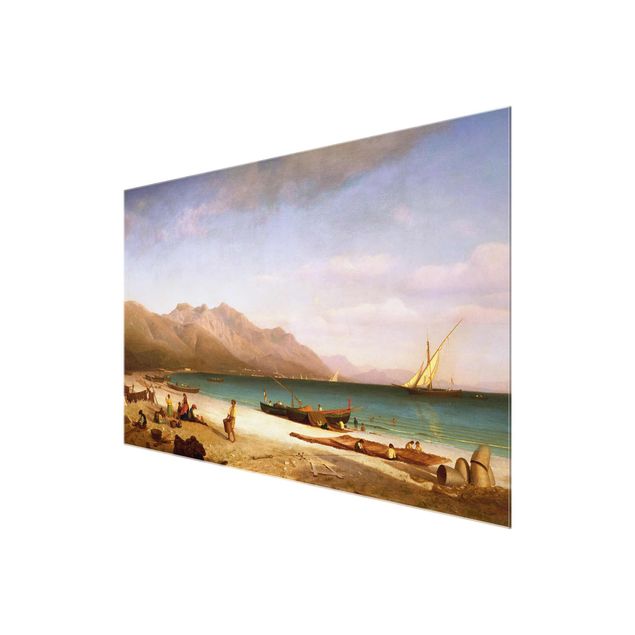Obrazy na szkle wybrzeże Albert Bierstadt - Zatoka Salerno