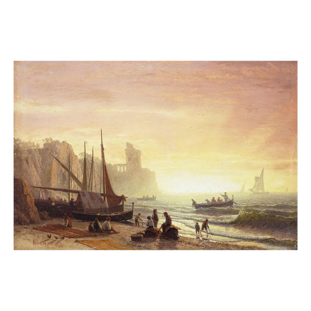 Obrazy na szkle artyści Albert Bierstadt - Flota rybacka