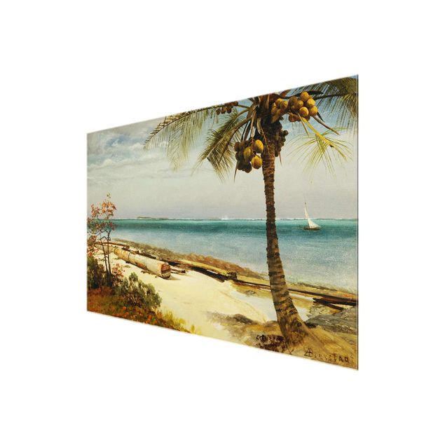 Obrazy na szkle krajobraz Albert Bierstadt - Wybrzeże w tropikach