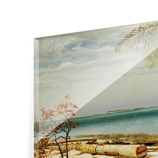 Obrazy na szkle plaża Albert Bierstadt - Wybrzeże w tropikach