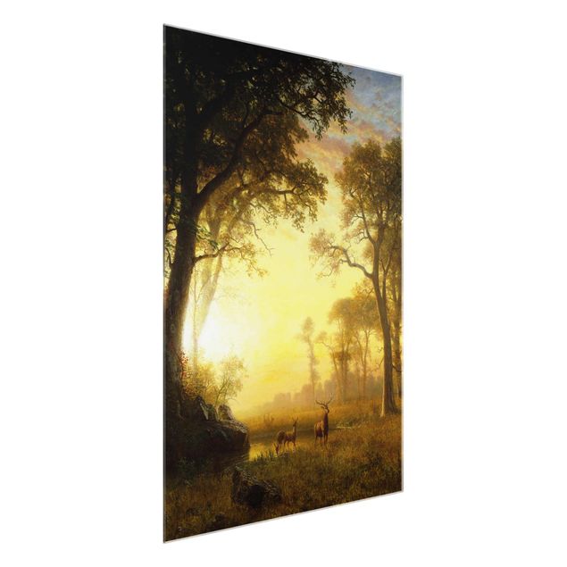 Obrazy na szkle artyści Albert Bierstadt - Słoneczna polana