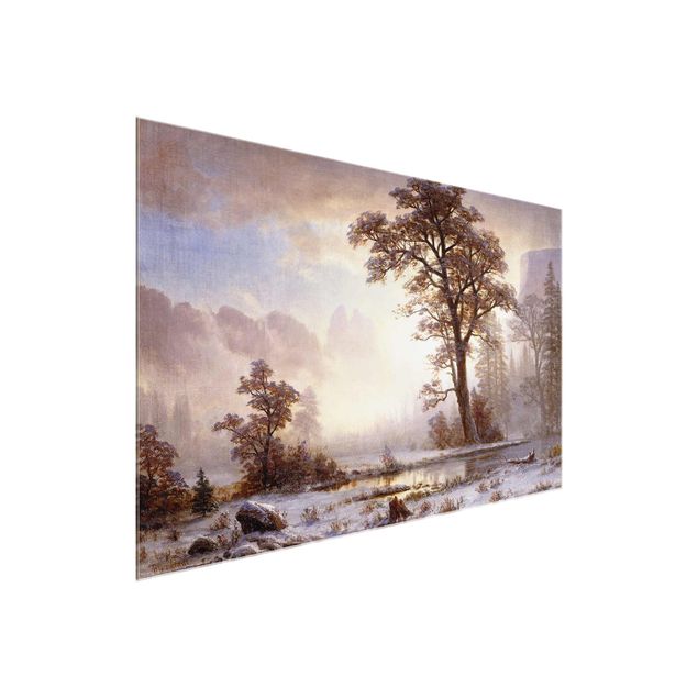 Obrazy na szkle artyści Albert Bierstadt - Dolina Yosemite w śniegu