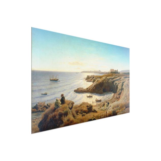 Obrazy na szkle wybrzeże Andreas Achenbach - Wybrzeże w pobliżu Syrakuz