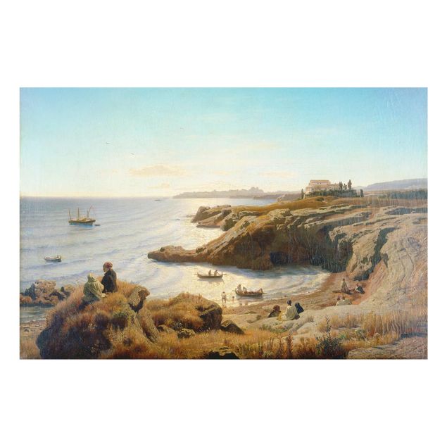 Obrazy na szkle krajobraz Andreas Achenbach - Wybrzeże w pobliżu Syrakuz