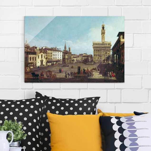 Obrazy na szkle architektura i horyzont Bernardo Bellotto - Piazza della Signoria