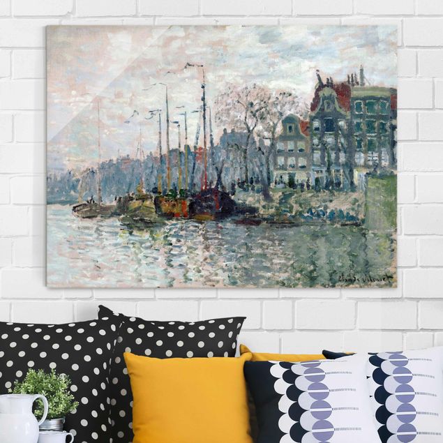 Obrazy na szkle architektura i horyzont Claude Monet - Kromme Waal Amsterdam