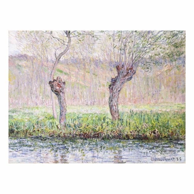 Obrazy na szkle krajobraz Claude Monet - Drzewa wierzbowe na wiosnę