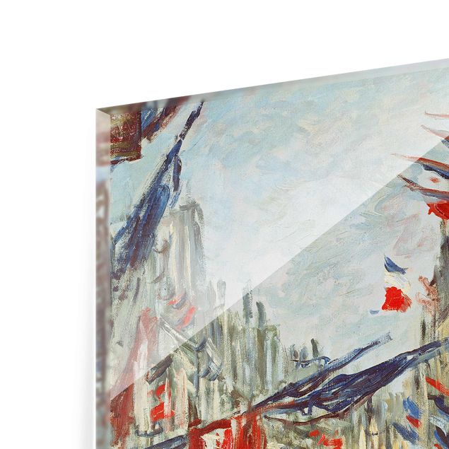 Obrazy na szkle artyści Claude Monet - Ulica w dekoracji z flagą