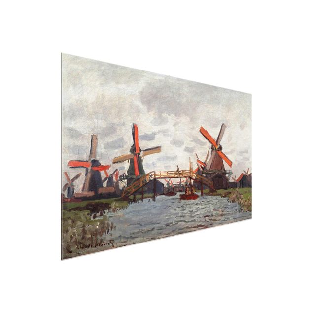Obrazy na szkle poziomy Claude Monet - Wiatraki Zaandam