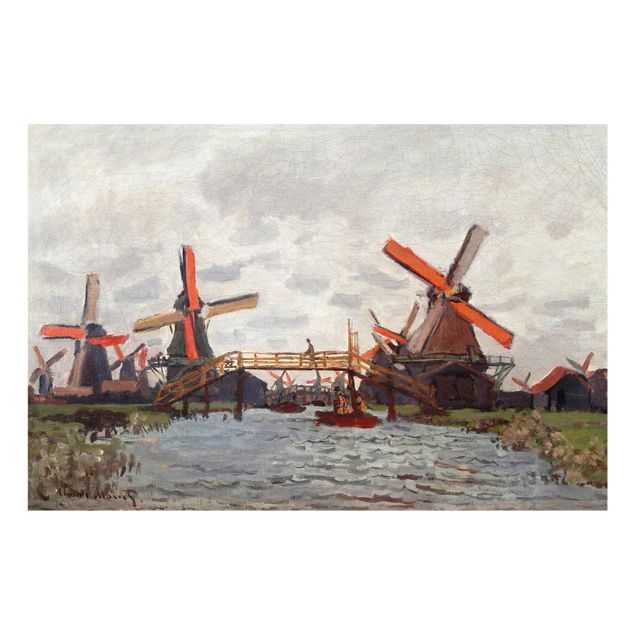 Obrazy na szkle artyści Claude Monet - Wiatraki Zaandam