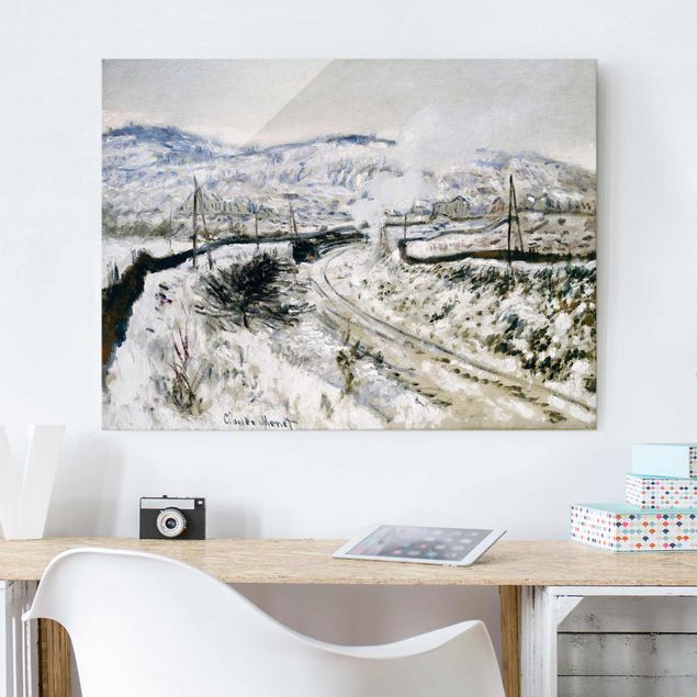 Obrazy impresjonistyczne Claude Monet - Pociąg na śniegu