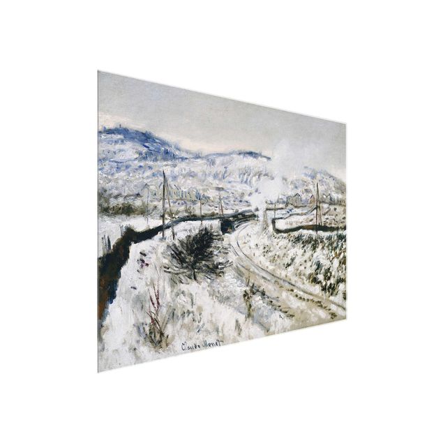 Obrazy na szkle artyści Claude Monet - Pociąg na śniegu