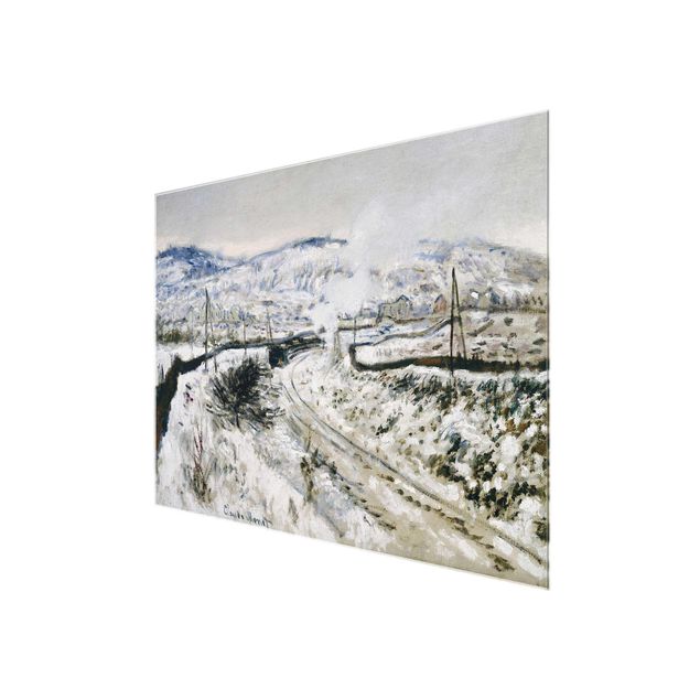 Obrazy na szkle krajobraz Claude Monet - Pociąg na śniegu