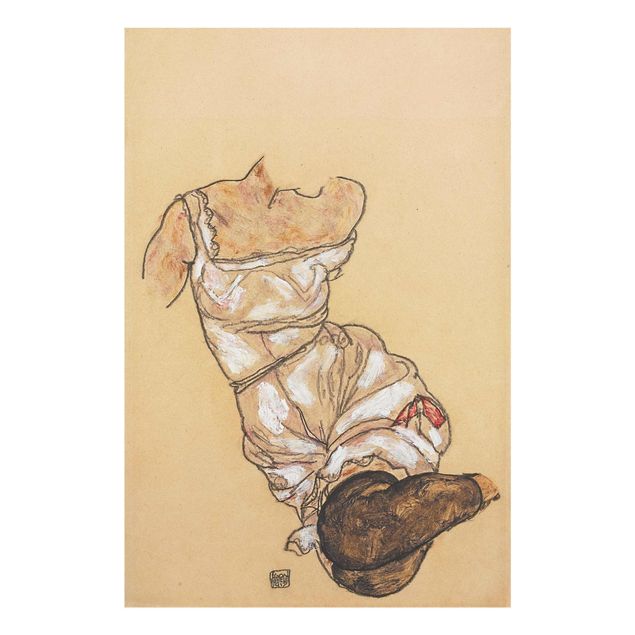 Obrazy na szkle artyści Egon Schiele - Kobiecy tors w bieliźnie