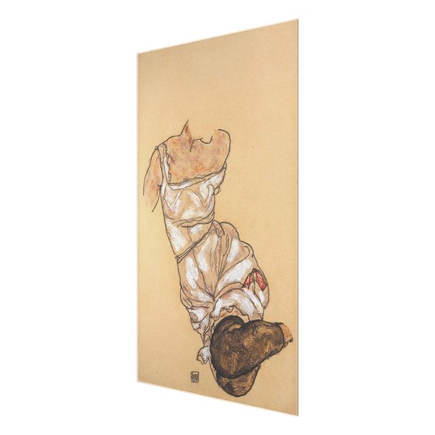 Obrazy do salonu Egon Schiele - Kobiecy tors w bieliźnie