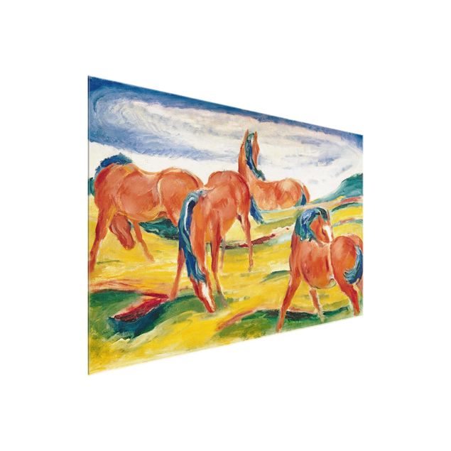 Obrazy na szkle artyści Franz Marc - Konie na pastwisku