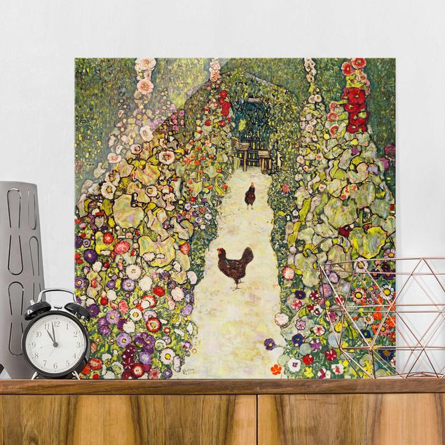 Obrazy art deco Gustav Klimt - Ścieżka ogrodowa z kurczakami