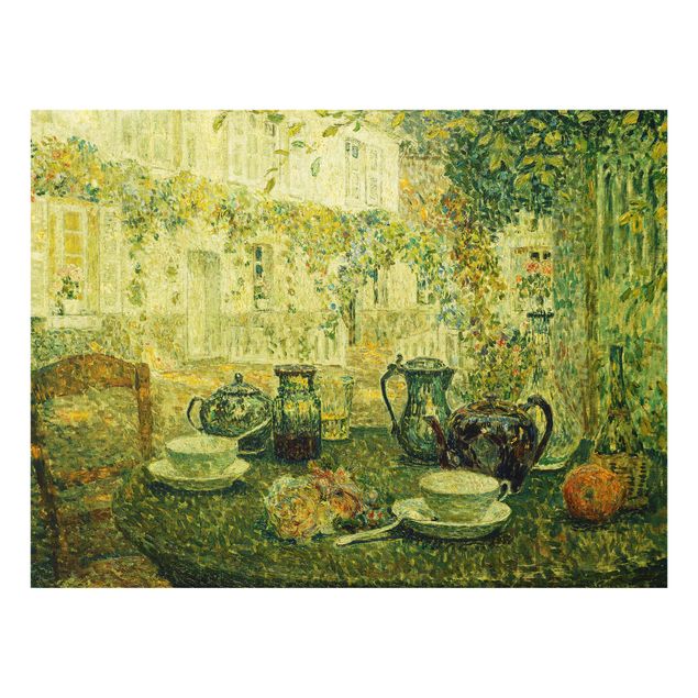 Nowoczesne obrazy do salonu Henri Le Sidaner - Serwis do kawy na kamiennym stoliku