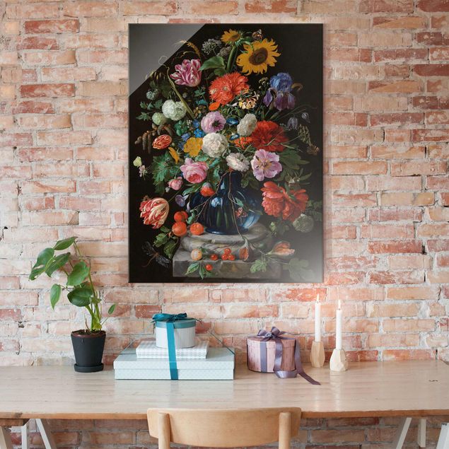 Dekoracja do kuchni Jan Davidsz de Heem - Szklany wazon z kwiatami