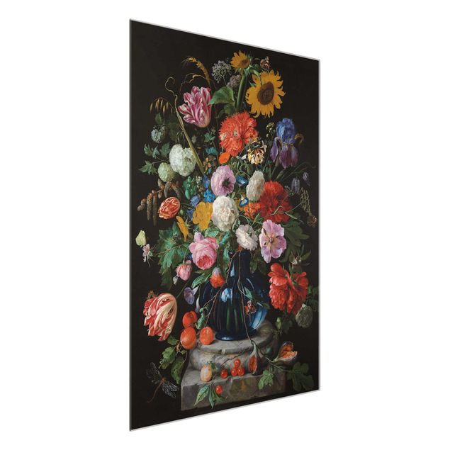 Obrazy na szkle artyści Jan Davidsz de Heem - Szklany wazon z kwiatami