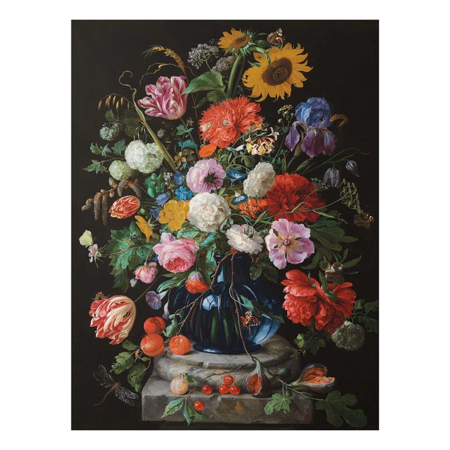 Obrazy do salonu Jan Davidsz de Heem - Szklany wazon z kwiatami