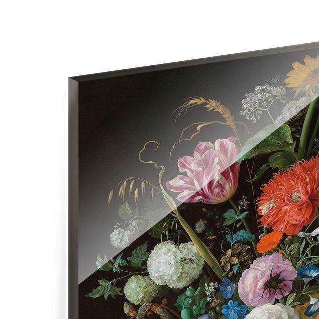 Kolorowe obrazy Jan Davidsz de Heem - Szklany wazon z kwiatami